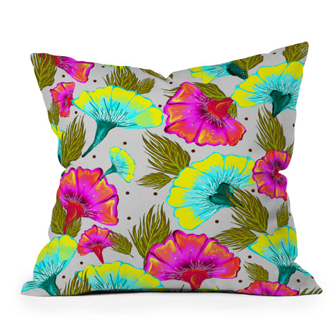 83 Oranges Ecstatic Floral Outdoor Throw Pillow