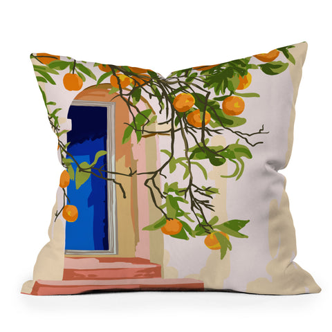 83 Oranges Go With All Your Heart Outdoor Throw Pillow
