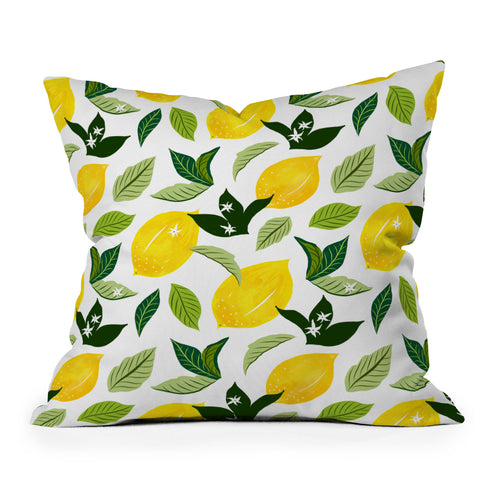 83 Oranges Lemona Outdoor Throw Pillow