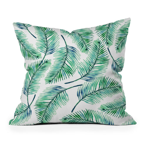 83 Oranges Palms Watercolor Outdoor Throw Pillow