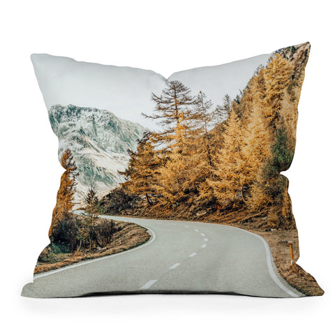 83 Oranges Snow And Gold Pine Outdoor Throw Pillow