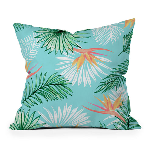 83 Oranges Tropic Palm Outdoor Throw Pillow
