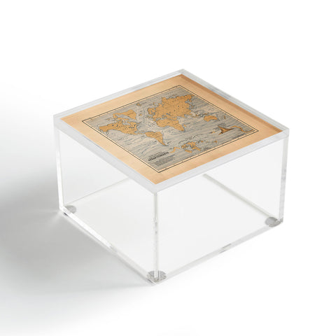 Adam Shaw World Map with Ocean Currents Acrylic Box