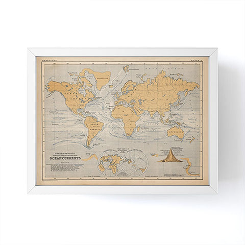 Adam Shaw World Map with Ocean Currents Framed Mini Art Print