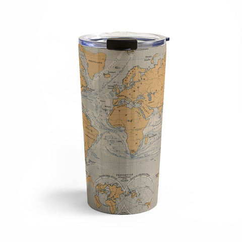 Adam Shaw World Map with Ocean Currents Travel Mug