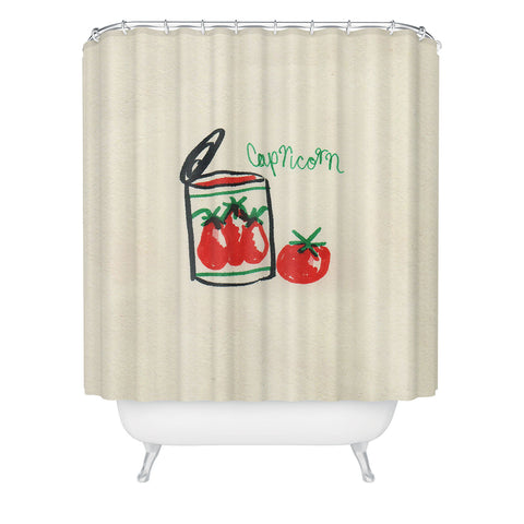 adrianne capricorn tomato Shower Curtain