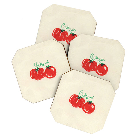 adrianne gemini tomato Coaster Set