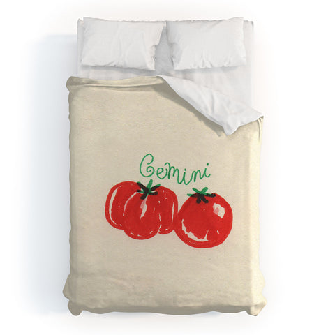 adrianne gemini tomato Duvet Cover