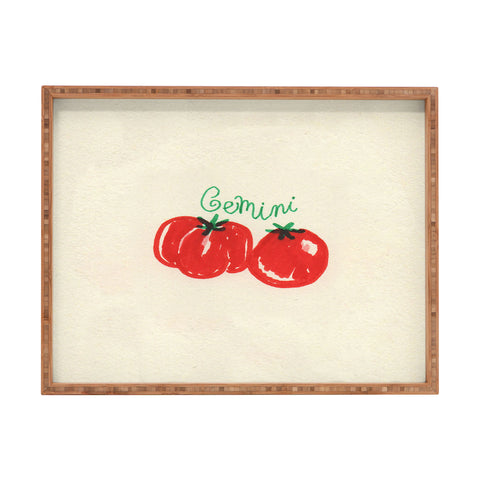 adrianne gemini tomato Rectangular Tray