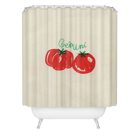 adrianne gemini tomato Shower Curtain