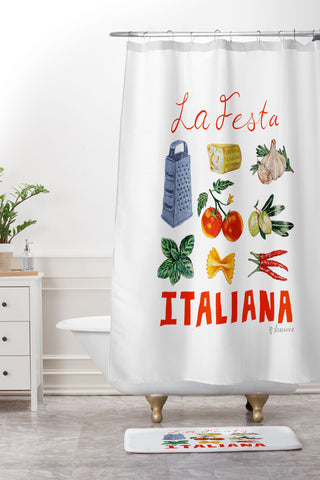 adrianne La Festa Italiana Shower Curtain And Mat
