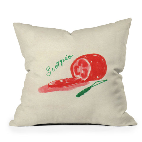 adrianne scorpio tomato Throw Pillow