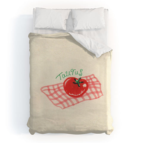 adrianne taurus tomato Duvet Cover