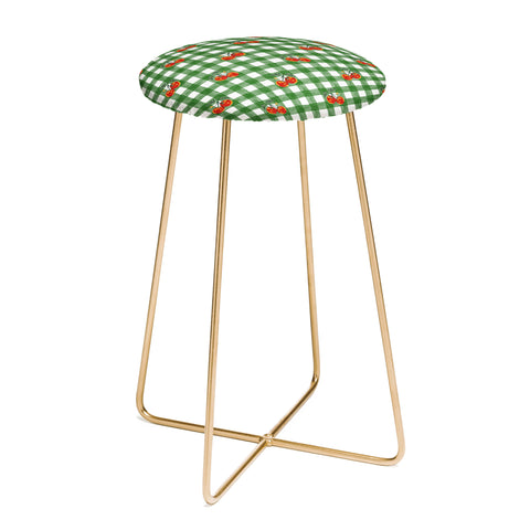 adrianne Tomato Gingham Counter Stool