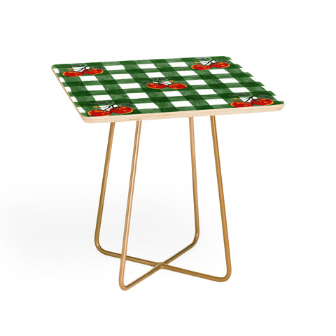 adrianne Tomato Gingham Side Table