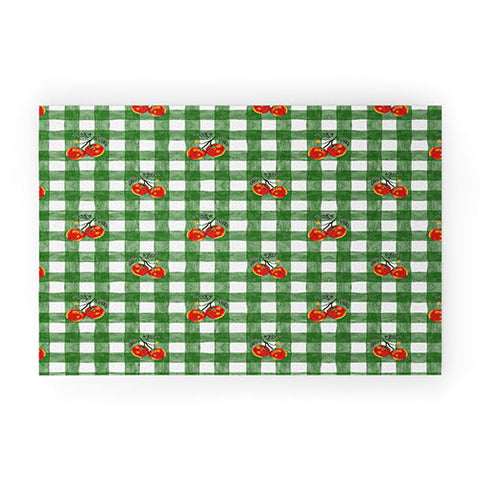 adrianne Tomato Gingham Welcome Mat