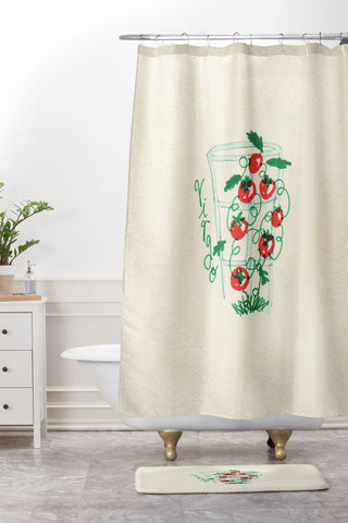 adrianne virgo tomato Shower Curtain And Mat