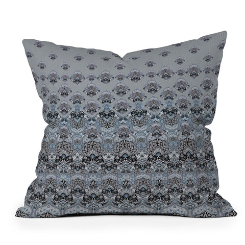 Aimee St Hill Farah Blooms Gray Outdoor Throw Pillow