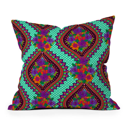 Aimee St Hill Ivy Teal Outdoor Throw Pillow
