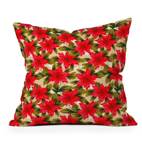 Aimee St Hill Poinsettia Outdoor Throw Pillow