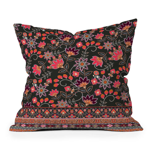 Aimee St Hill Semera Floral Rust Outdoor Throw Pillow
