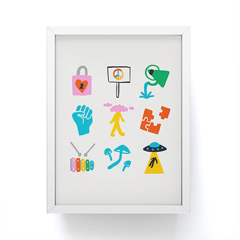 Aley Wild Aquarius Emoji Framed Mini Art Print