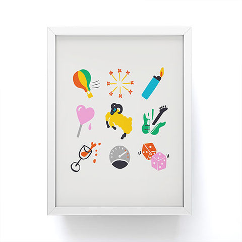 Aley Wild Aries Emoji Framed Mini Art Print