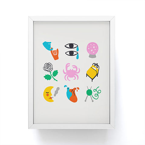 Aley Wild Cancer Emoji Framed Mini Art Print