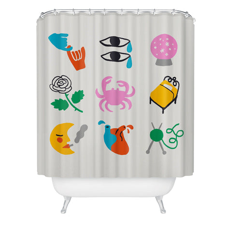 Aley Wild Cancer Emoji Shower Curtain