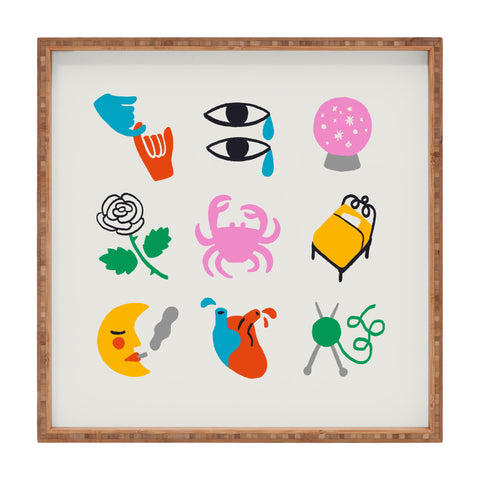 Aley Wild Cancer Emoji Square Tray