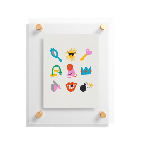 Aley Wild Leo Emoji Floating Acrylic Print