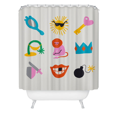 Aley Wild Leo Emoji Shower Curtain