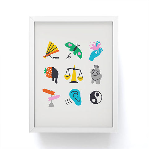 Aley Wild Libra Emoji Framed Mini Art Print