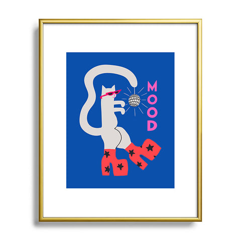 Aley Wild Mood Cat Metal Framed Art Print