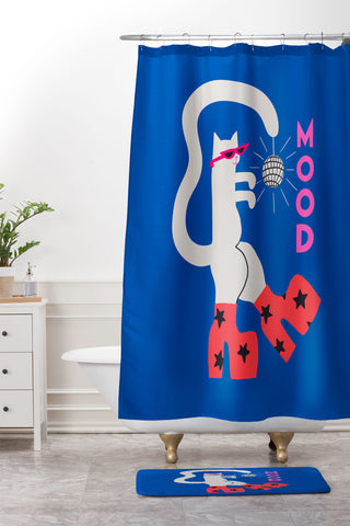 Aley Wild Mood Cat Shower Curtain And Mat