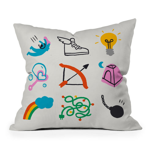 Aley Wild Sagittarius Emoji Throw Pillow