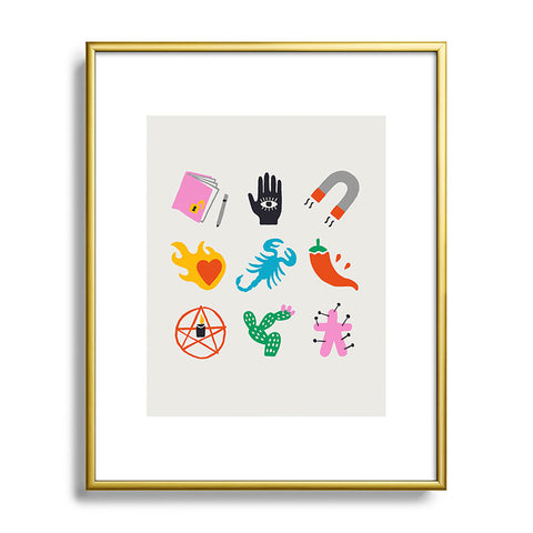 Aley Wild Scorpio Emoji Metal Framed Art Print