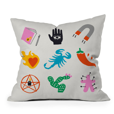 Aley Wild Scorpio Emoji Outdoor Throw Pillow