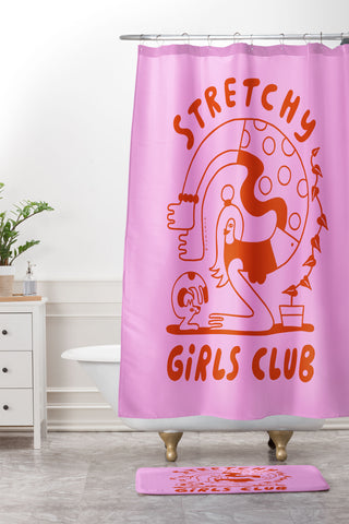 Aley Wild Stretchy Girls Club Shower Curtain And Mat