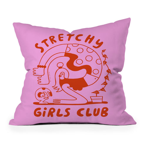 Aley Wild Stretchy Girls Club Outdoor Throw Pillow