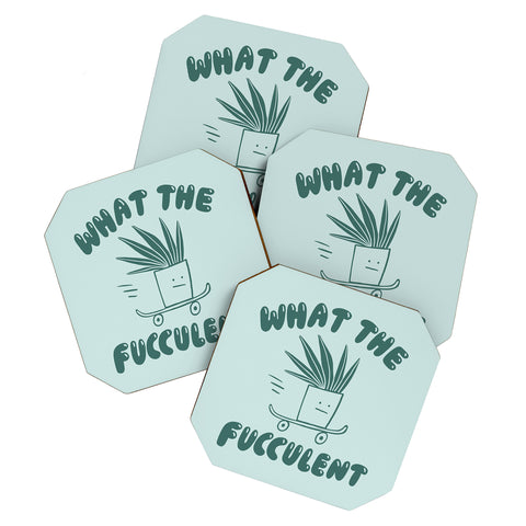 Aley Wild What The Fucculent Coaster Set