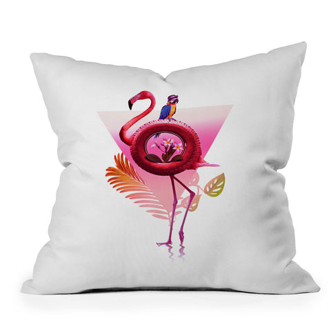 Ali Gulec Flamingo Pals Outdoor Throw Pillow