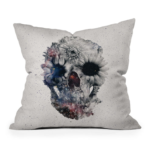 Ali Gulec Floral Skull 2 Outdoor Throw Pillow