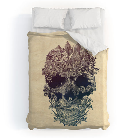 Ali Gulec Skull Floral Duvet Cover
