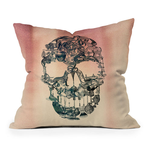 Ali Gulec Skull Vintage Outdoor Throw Pillow