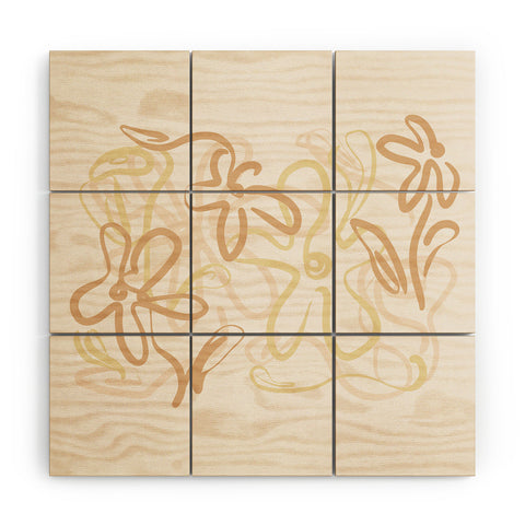Alilscribble Another Flower Design Wood Wall Mural