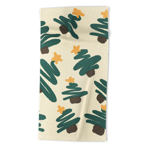 Alilscribble Christmas Forrest Beach Towel