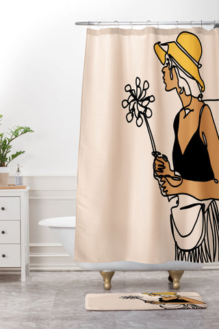 Alilscribble Flower Girl Shower Curtain And Mat