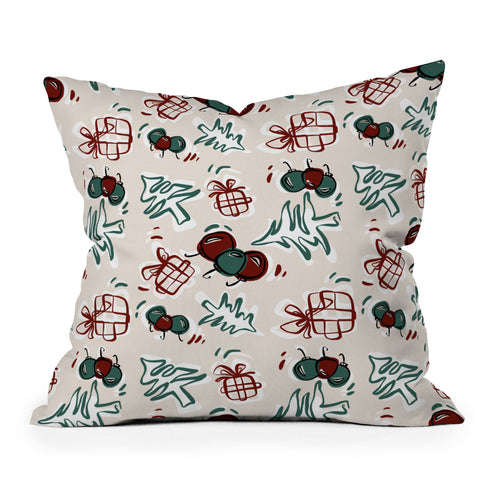 Alilscribble HOLIDAYS I Outdoor Throw Pillow