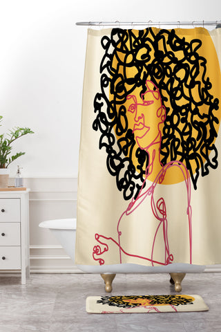 Alilscribble Sun Girl Shower Curtain And Mat
